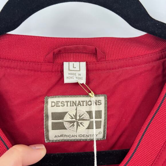 Case Popover Dark Red Light Jacket Shirt V Neck Unlined NEW NWT Men's Large - Picture 5 of 9